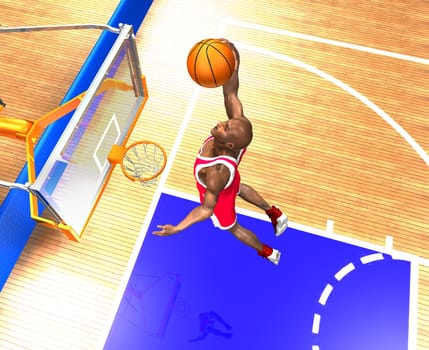 basketball player jumping high