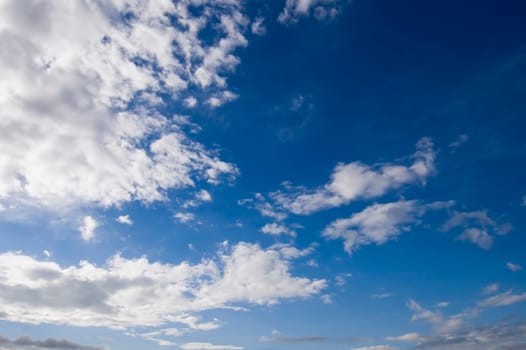 cloudy sky, with some blue and the sun behind the clouds.