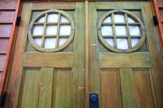 The old window of old wooden house