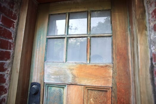 The old window of old wooden house