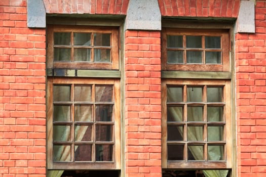 The old window of old wooden house