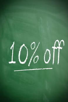 Texture of a blackboard with 10 percent off