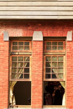 The old window of old wooden house