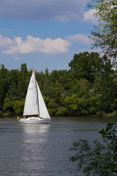 Large sailboat on the Havel in Berlin