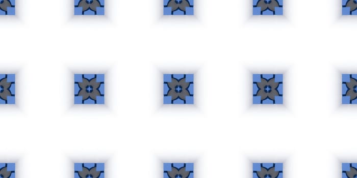 Blue Ethnic pattern. Abstract kaleidoscope fabric design.