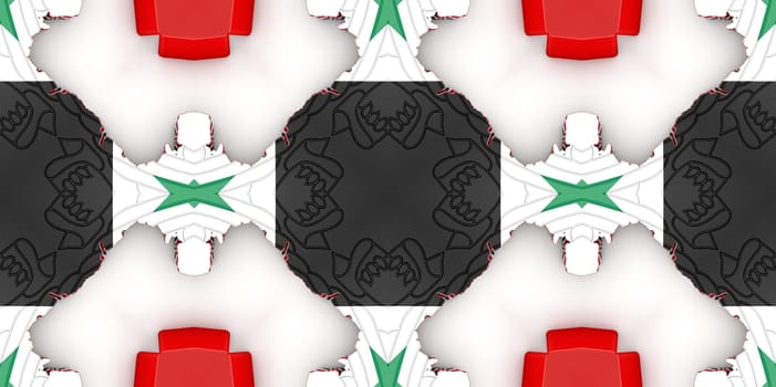 red Ethnic pattern. Abstract kaleidoscope fabric design.
