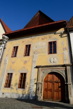 Historic House with wall painting  in Bardejov, Slovakia