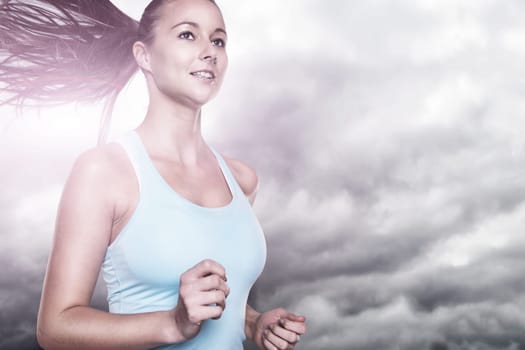 Young woman running