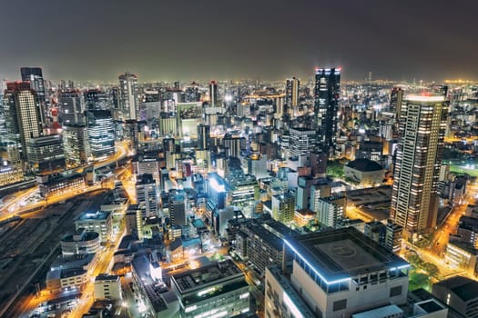 Osaka, Japan city skyline at the landmark Umeda District.