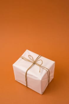 Simple gift box concept template on empty background with copy space. Ideal for sale or campaign.