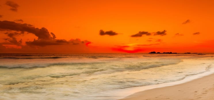 Sunset over the sea. Sri Lanka