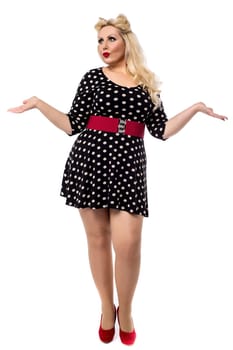 Full length image of stylish woman posing to the camera