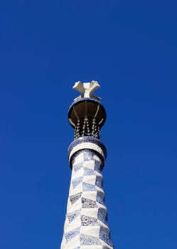 Tower in Park Guell, Barcelona, Spain