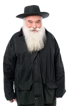 Image of a old man with cow boy hat