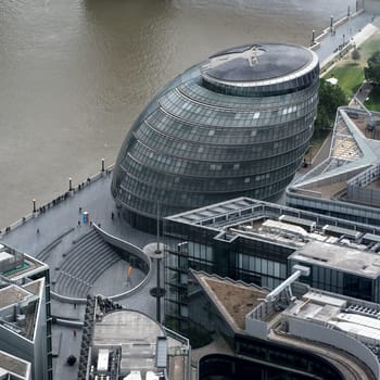 LONDON, UK - JUNE 10, 2015: Aerial view of London