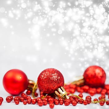Sparkling Christmas background with baubles