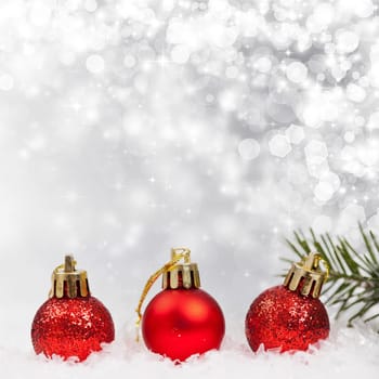 Sparkling Christmas background with baubles