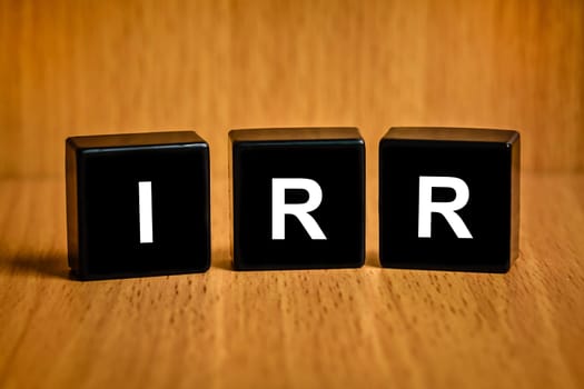 internal rate of return text on black block