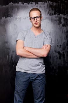 Good looking men, studio shot, metrosexual gay, casual clothing