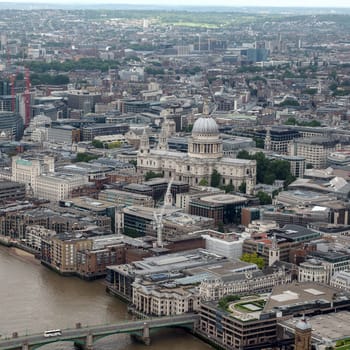 LONDON, UK - JUNE 10, 2015: Aerial view of St Paul cathedral