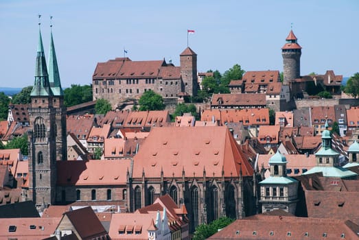 Nuremberg Nuernberg Nuremberg Castle Sebalduskirche Old Town Bavaria Bavaria Germany Nuremberg Germany