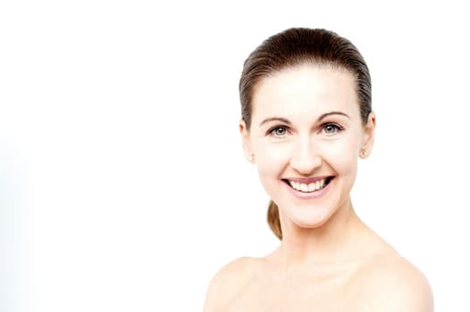 Beautiful woman  with clean skin on pretty face