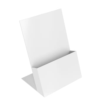 Empty brochure holder isolated on white background