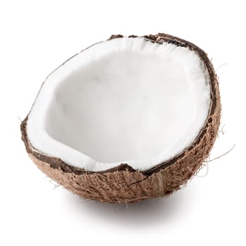 Coconut over white background
