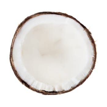 Coconut over white background