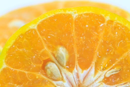 Orange fruit sliced isolated on white background