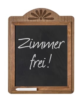 Chalkboard with the inscription Room free