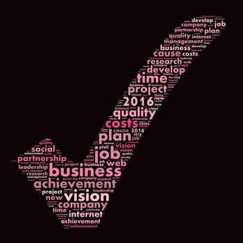 2016 goals word cloud concept over dark background