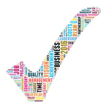 2016 goals word cloud concept over white background