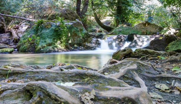the park of Gelato mountain, the waterfall in the forest