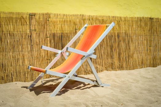 colorful deckchair in an italian beach