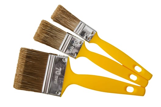 Painting brushes, isolated on a white background
