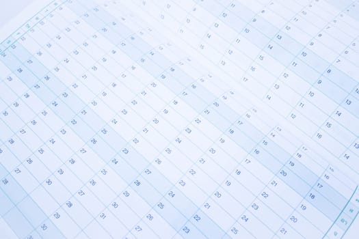 Organizer calendar template paper up close, stock photo