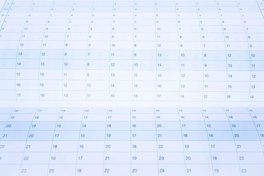 Organizer calendar template paper up close, stock photo