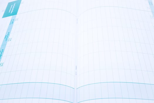Organizer calendar template paper up close, stock photo