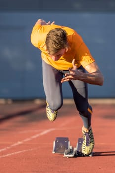 Sprint start in athletics