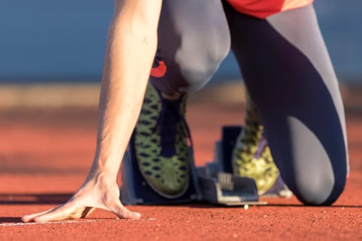 Sprint start in athletics