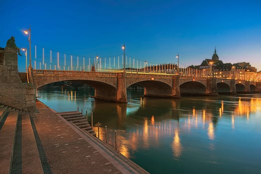Middle bridge decorated in a night