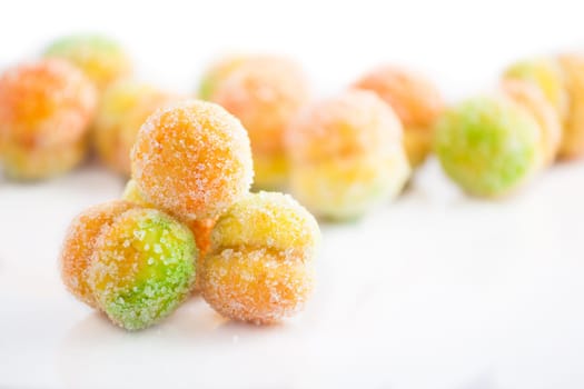 Romanian cookies, homemade, over white background.