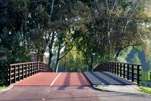 Pedestrian trail and bicycle lane bridge
