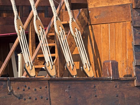 Tauwerk of an old Hansekogge