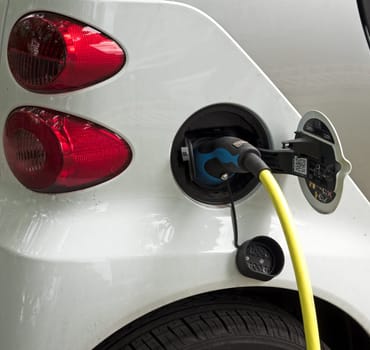 Electric car is charging