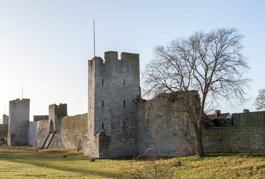 Town Wall in Visby, Gotland in Sweden.