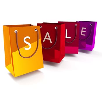 Shopping bags with sale and sale