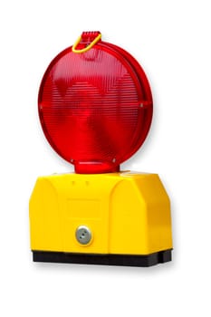 Warning light released on white background