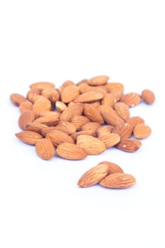 Almond nuts isolated on white background, stock photo